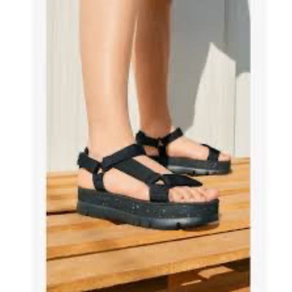Camper Oruga Up Black Platform Sport Sandals Sz 38 - Picture 2 of 8